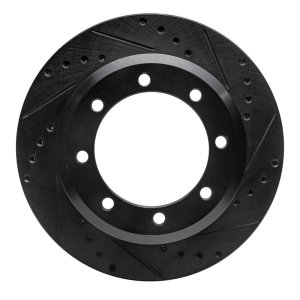 Ford F-350 Super Duty Brake Rotor (1) - Rear Right - R1 Concepts - Drilled & Slotted - Black - `05-`12